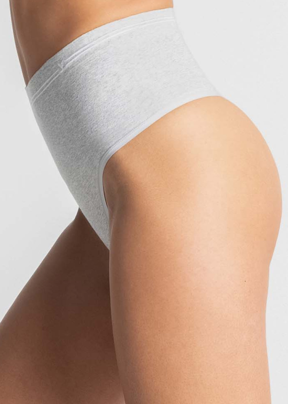 Cotton Seamless Shaping Thong from Yummie in Heather Grey  - 1