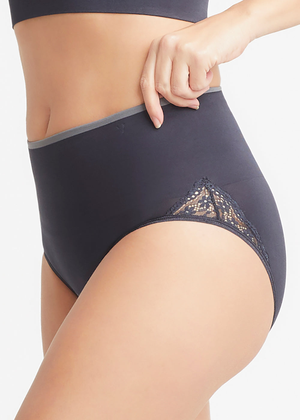 Ultralight Shaping Brief with Lace - Seamless from Yummie in Black  - 1