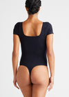 Shaping Thong Bodysuit - Cotton Seamless Core pre from Yummie in Black - 8